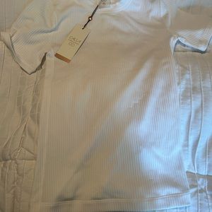 calia ribbed white t-shirt